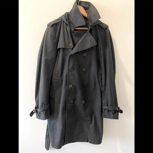 Custom made Japanese vintage Trench coat with hood